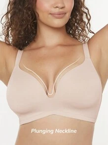 LUVLETTE Dream Curve Support+ 无钢圈无缝 T 恤文胸 - 杏色 - 查看 4