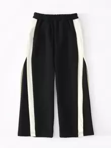 Tween Girl Contrast Side Seam Wide Leg Sweatpants