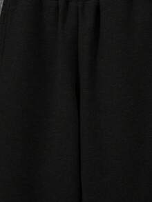 SHEIN Tween Boy Letter Patched 2 In 1 Hoodie & Sweatpants - Black - View 7