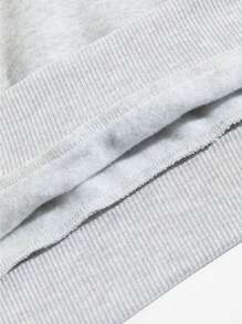 SHEIN LUNE Football Print Thermal Lined Sweatshirt - Grey - View 6