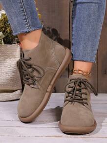 Stivali da combattimento da donna nuovi, vintage, con suola spessa, stivali da moto alla caviglia, stivali da lavoro mid-calf, stivali da combattimento con punta tonda per autunno e inverno, colore marrone. Stivaletti e stivali corti da donna, stivali da donna