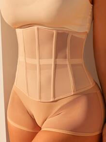 SHEIN Mesh Corset - Apricot - View 4