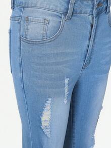 Teen Girl Ripped Flare Leg Jeans - Medium Wash - View 3