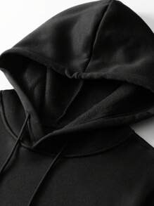 Áo hoodie lót nhiệt có dây rút hình xe hơi và chữ Kangaroo dành cho nam - màu đen - Xem 4