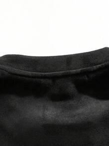 Men Solid Drop Shoulder Sweatshirt, For Fall Winter, Long Sleeve Top - Black - View 4