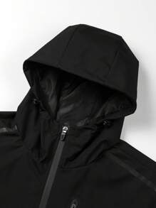 Manfinity Sport Streetwear Men Two Tone Zip Up Hooded Sports Jacket