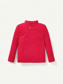 女嬰小高領T恤&格紋印花背帶洋裝適用於聖誕 - 粉色 - 查看 5