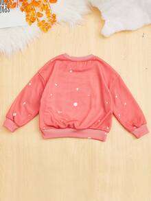 SHEIN Young Girl Slogan Graphic Drop Shoulder Sweatshirt - Pink - View 2