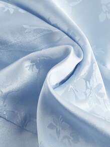 SHEIN MOD 女用絲綢光澤掛脖設計背心 - 淺藍色 - 查看 4