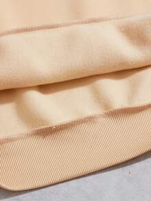 INAWLY Plus Christmas Print Drop Shoulder Sweatshirt Pullover Fall Sweatshirt - Apricot - View 5