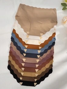 12pcs Scallop Trim Brief - Multicolor - View 4