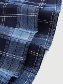 ROMWE J-Fashion Plaid Print Pleated Skirt, School
