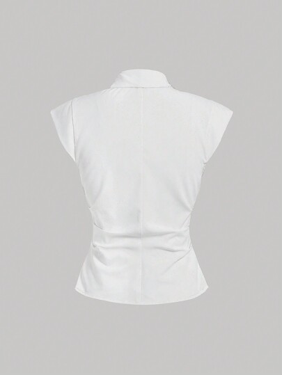 SHEIN MOD 素色前紐扣襯衫