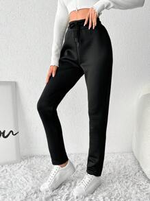 EURMUSE Women's Black Long Pants - Black - View 1