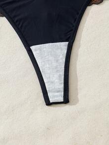 SHEIN 5 Piezas Tanga De Encaje Para Mujer Con Parches - Multicolor - Ver 3