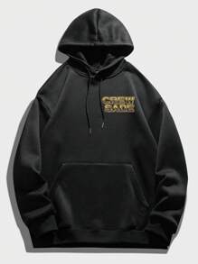 Áo hoodie lót nhiệt có dây rút hình xe hơi và chữ Kangaroo dành cho nam - màu đen - Xem 2
