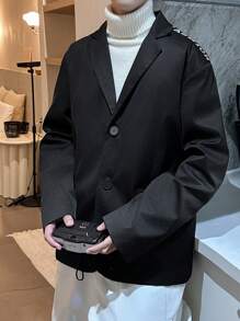 Manfinity Hypemode Nam Cổ áo Nút đơn Áo vest - màu đen - Xem 6