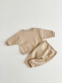 花卉印花嬰童（女）套裝 - 棕色 - 查看 3