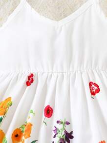 SHEIN 女嬰印花吊帶洋裝