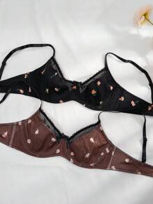 2packs Floral Print Underwire Bra Lingerie - Multicolor - View 4