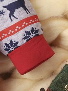 SHEIN 男嬰聖誕圖案連身褲&帽 - 紅色 - 查看 5