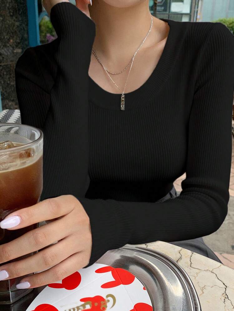 Fall/Winter Business Casual Style Solid Color Slim Fit Sweater,Long Sleeve Tops