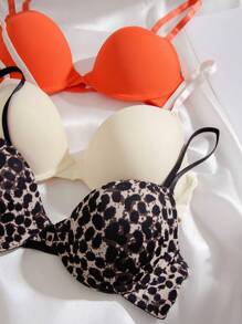 3 piezas Sujetador con estampado de leopardo con aro - Multicolor - Ver 7