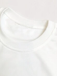 1入組男士卡通圖案落肩袖運動衫 - 白色 - 查看 6