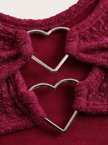 SHEIN SXY Top crop aro de corazón con abertura delantera - Burdeos - Ver 4