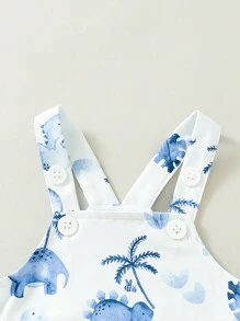 SHEIN Baby Boy Animal Print 2 In 1 Overalls - Multicolor - View 3