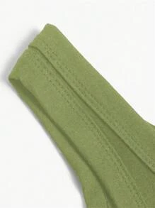 SHEIN Unity 素色背心洋裝 - 橄欖綠 - 查看 5