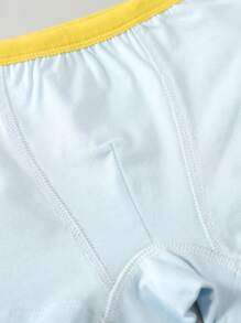 Young Boy 5pcs Contrast Tape Top-stitching Boxer Brief