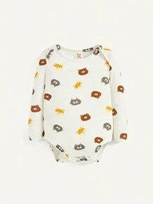 Baby Boy Cartoon Graphic 3D Ears Design Hoodie & Bodysuit & Pants