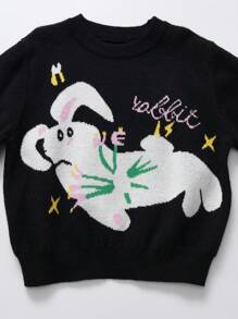 SHEIN 女大童兔子&字母圖案套頭毛衣 - 彩色 - 查看 4
