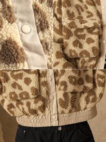 In My Nature In My Nature Leopard Print Drop Shoulder Flap Pocket Teddy Jacket