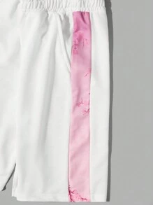 RueChic Men Contrast Side Seam Shorts - White - View 4