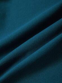 Lifespree Solid Ruched Front Crop Tee workout tops - Dusty Blue - View 10