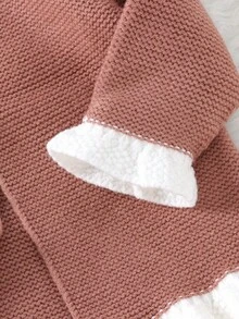 Bebé niña Cárdigan bajo con fruncido & Sombrero - Rosa - Ver 5