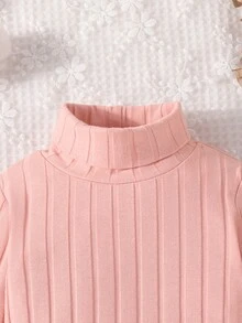 SHEIN 女嬰3入組條紋針織高領T恤 - 彩色 - 查看 7