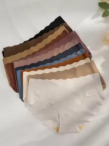 12pcs Scallop Trim Brief - Multicolor - View 3