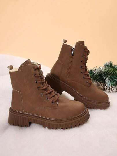 Fall/Winter 2025 New Style Women Ankle Boots And Short Boots, Fashionable Versatile Casual Flat Shoes For Women,Fur Boots