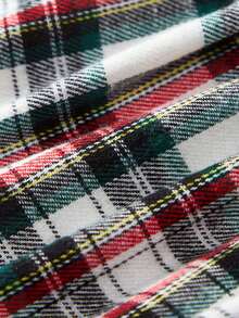 女嬰小高領T恤&格紋印花背帶洋裝適用於聖誕 - 粉色 - 查看 8