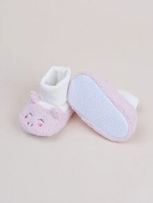 Cute Infant Girls' Fun Plush Flat Boots - Pink - View 5