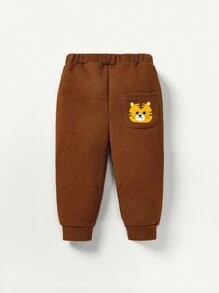 SHEIN Leap Crew Cute Baby Boy Cartoon Cat Pattern Long Sleeve Round Neck Sweater With Elastic Waistband Long Pants Set - Multicolor - View 5