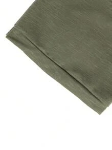 Manfinity Homme Men Patched Curved Hem Hooded Tee