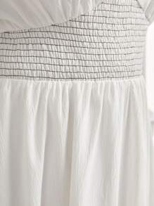 Mulvari Plus Solid Lantern Sleeve Dress - White - View 5