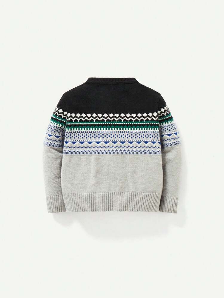 Baby Boy Geo Pattern Sweater