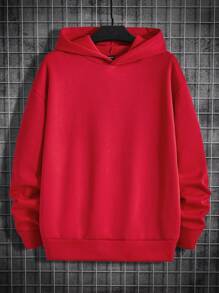 Manfinity RebelGame Men Cartoon & Slogan Graphic Drop Shoulder Hoodie - Red - View 2