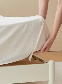 [100% Cotton]1pc Soft & Gentle Flat Sheet, All-Season Comfort And Breathable