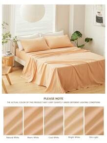 ( 100% Cotton ) 1 tấm trải phẳng mềm mại và nhẹ nhàng, thoải mái và thoáng khí cho mọi mùa - Màu Khaki - Xem 10